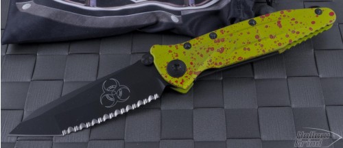 Microtech Knives Other Socom Delta T/E Folder Knife (4in Black Serr S35-VN) A163-3Z - Front