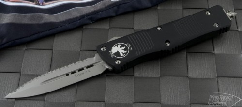 Microtech Knives Troodon D/E Automatic OTF D/A Knife (3.1in Bead Blasted Serr S35-VN) 138-9-2013 - Front