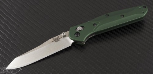 Benchmade Green 940 S/E Folder Knife (3.4in Satin Plain 154-CM) BM-940 - Front