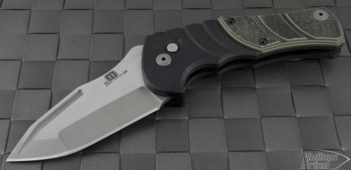 Mikkel Willumsen Maddox S/E Automatic Folder S/A Knife (3.5in Bead Blasted Plain 154-CM) MW-MaddoxA-BB - Front
