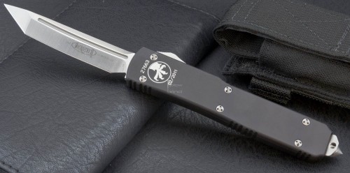 Microtech Knives Ultratech T/E Automatic OTF D/A Knife (3.44in Satin Plain S35-VN) 123-4-2012 - Front