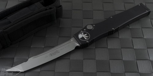 Microtech Knives Halo V T/E Automatic OTF S/A Knife (4.6in Bead Blasted Plain S35-VN) 150-7-2012 - Front