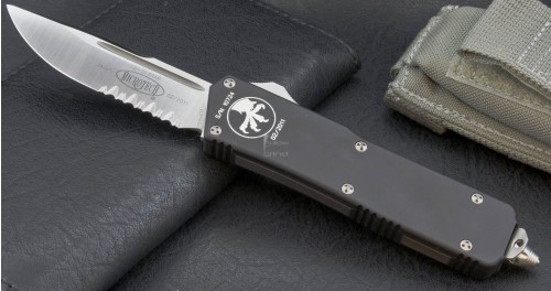 Microtech Scarab Executive S/E Satin (Serrated) - Front