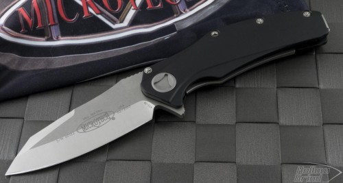 Microtech Knives Mini Matrix S/E Flipper Knife (3in Satin Plain ATS-34) 164-4 - Front
