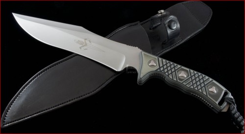 Microtech Knives Custom Other Arbiter D/E Fixed Knife (9in Bead Blasted Plain S35-VN) arbitercust - Front