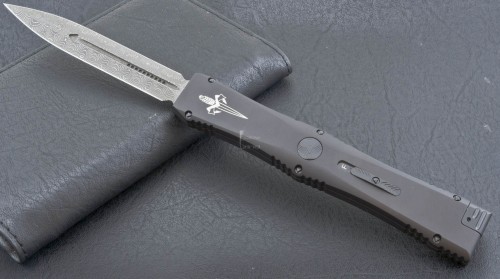 Microtech Nemesis IV Damascus Hand Ground - Front