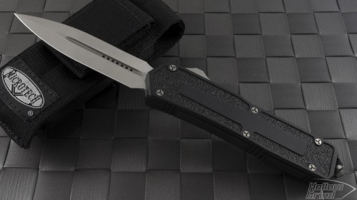 Microtech Knives Scarab D/E Automatic OTF D/A Knife (3.44in Satin Plain S35-VN) VNT-0071 - Front