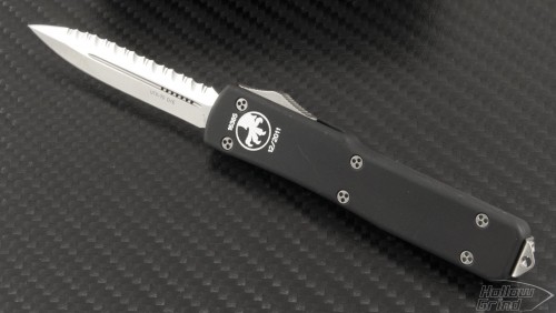 Microtech Knives UTX-70 D/E Automatic OTF D/A Knife (2.41in Satin Serr ELMAX) 147-6 - Front