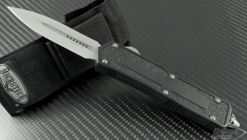 Microtech Knives Scarab D/E Automatic OTF D/A Knife (3.44in Satin Plain S35-VN) 175-4 - Front