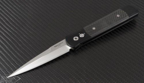 (#PT-901) Protech Godfather - Satin Plain w/ Carbon Fiber - Front