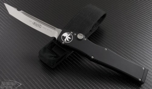 Microtech Knives Halo V T/E Automatic OTF S/A Knife (4.6in Satin Plain ELMAX) 150-4-2012 - Front