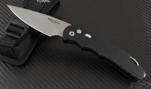 Pro-Tech TR-4.1 S/E Automatic Folder S/A Knife (4in Stonewashed Plain 154-CM) PT-TR-41 - Front