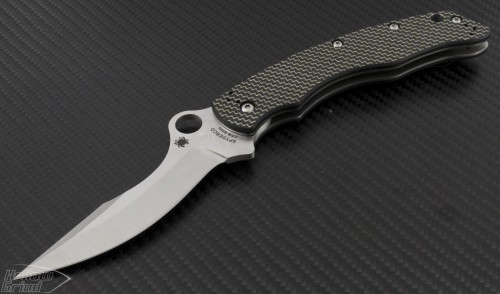 Spyderco Carbon Fiber Szabo S/E Folder Knife (5.85in Satin Plain S30-V) SPY-C146CFP - Front