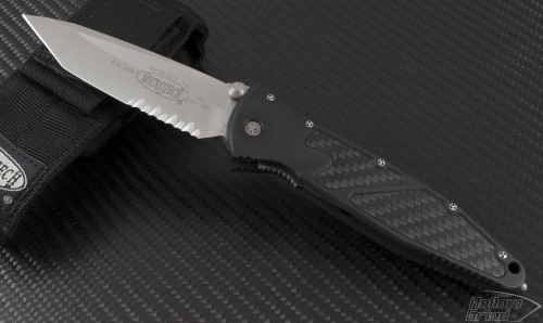 Microtech Knives Socom Elite T/E Folder Knife (4in Satin Part Serr S35-VN) 161-5 - Front