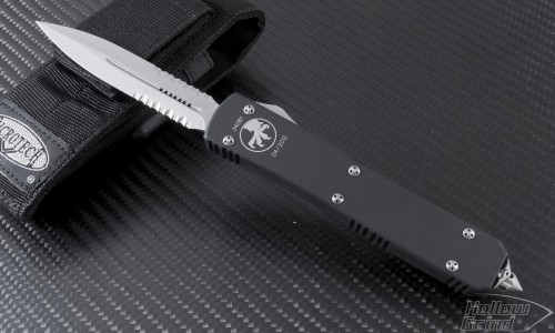 Microtech Knives Ultratech D/E Automatic OTF D/A Knife (3.44in Satin Part Serr S35-VN) 122-5 - Front