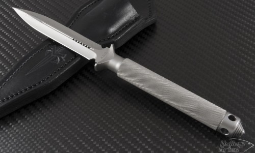 Microtech Knives Custom ADO D/E Fixed Knife (4in Bead Blasted Plain) ado-c-de-bblast - Front