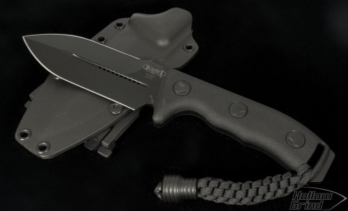 Microtech Knives Crosshair D/E Fixed Knife (5in Black Plain S35-VN) 101-1BL-2011 - Front