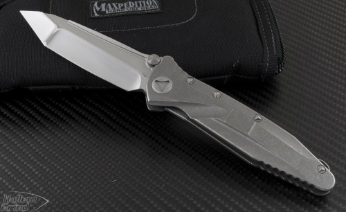 Microtech Knives Custom Metal Socom Delta T/E Folder Knife (4in Satin Plain) sd-c-dt - Front