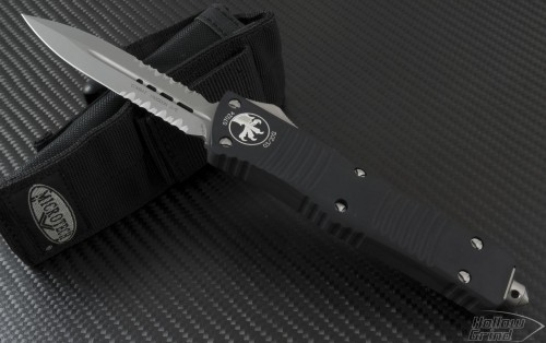 Microtech Knives Combat Troodon D/E Automatic OTF D/A Knife (3.75in Bead Blasted Part Serr S35-VN) 142-8 - Front