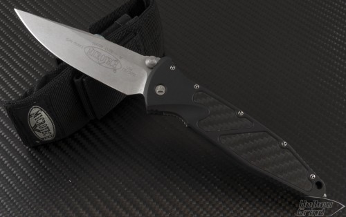 Microtech Knives Socom Elite S/E Folder Knife (4in Stonewashed Plain S35-VN) 160-10 - Front