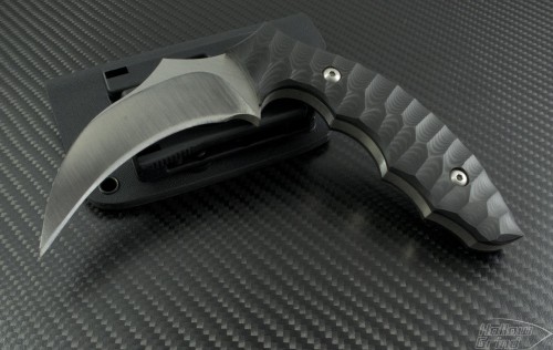 Brous Blades Custom Karambit Fixed Knife (3.25in Black Plain D2) JB-Kar - Front