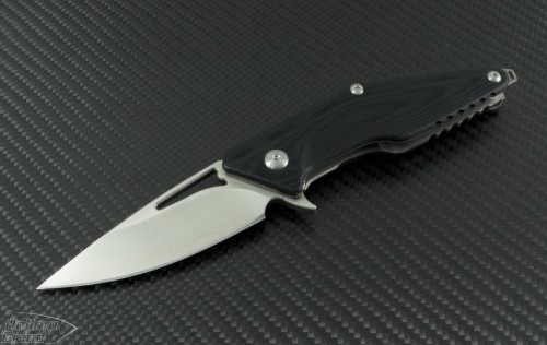 Brous Blades Mini Division Flipper S/E Knife (3.5in Satin Plain D2) JB-MDIV-SAT - Front