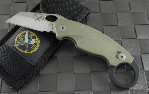 Cutters Knife and Tool Green Bengal S/E Folder (1.75in Satin Plain 154-CM) CKT-GG10BR - Front