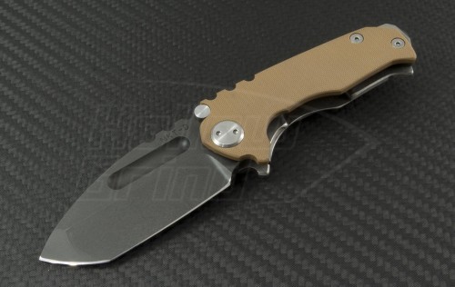 Medford Knife & Tool Brown Praetorian T/E Folder (Black Plain) MKT-MPRAET-BRN-BS14 - Front