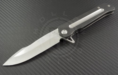 Medford Knife & Tool Gigantes S/E Flipper (5in Tumbled Plain D2) MKT-Giga-Ti-Tumb - Front