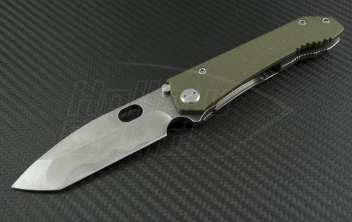 Medford Knife & Tool OD Green 187DPT T/E Flipper (3.75in Vulcan Plain D2) MKT-187DPT-OD1 - Front