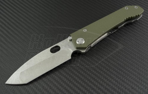 Medford Knife & Tool OD Green 187DPT T/E Flipper (3.75in Vulcan Plain D2) MKT-187DPT-OD2 - Front