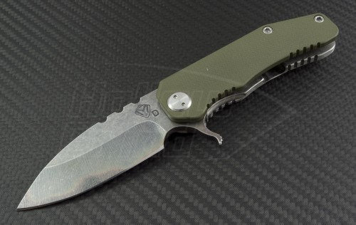 Medford Knife & Tool OD Green 187F S/E Flipper (3in Vulcan Plain D2) MKT-187F-OD - Front