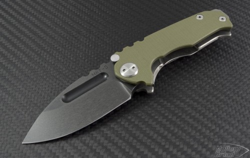 Medford Knife & Tool OD Green Micro Praetorian S/E Folder (Black Plain) MKT-MPRAET-OD-BLK - Front