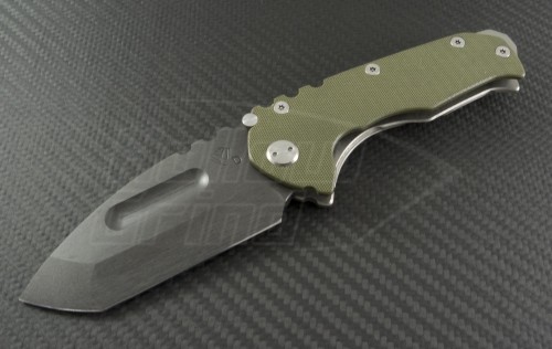 Medford Knife & Tool OD Green Praetorian G T/E Folder (3.75in Black Plain D2) MKT-PRAG-OD - Front
