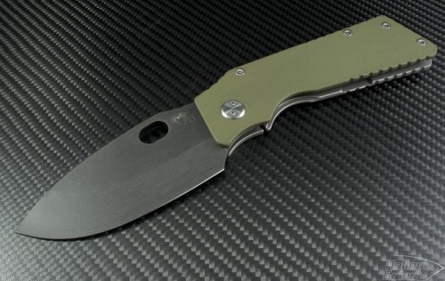 Medford Knife & Tool OD Green TFF-1 S/E Folder (4in Black Plain D2) MKT-TFF1-OD - Front