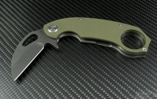 Medford Knife & Tool OD Green TFK-1 Karambit Folder (3in Black Plain D2) MKT-TFK1-OD - Front
