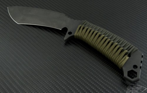 Medford Knife & Tool OD Green TS-2 T/E Fixed (5.2in Black Plain D2) MKT-TS2-ODC - Front