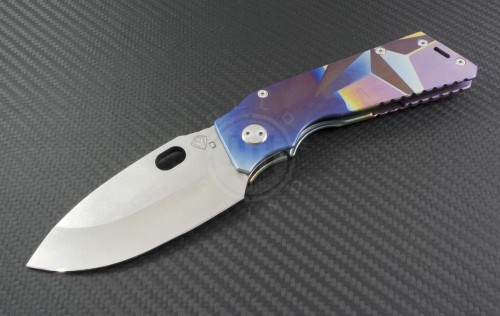 Medford Knife & Tool Titanium TFF-1 S/E Folder (4in Tumbled Plain D2) MKT-TFF1-GeoTi - Front