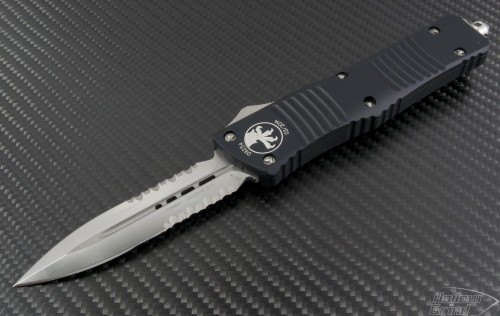 Microtech Knives Combat Troodon D/E Automatic OTF D/A Knife (3.75in Satin Part Serr ATS-34) 142-5-2014 - Front
