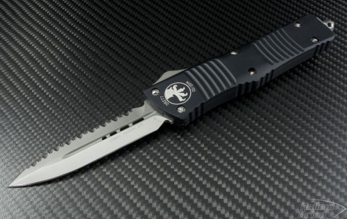 Microtech Knives Combat Troodon D/E Automatic OTF D/A Knife (3.75in Satin Plain ATS-34) 142-6 - Front