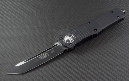 Microtech Knives Combat Troodon T/E Automatic OTF D/A Knife (3.75in Black Plain ELMAX) 144-1T - Front