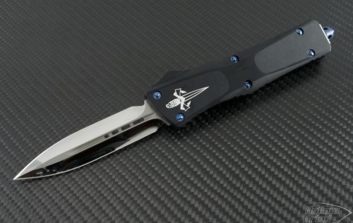 Microtech Knives Custom Combat Troodon D/E Automatic OTF D/A Knife (3.75in Mirror Polished Plain) ct-c-de-hp-ti-2013 - Front