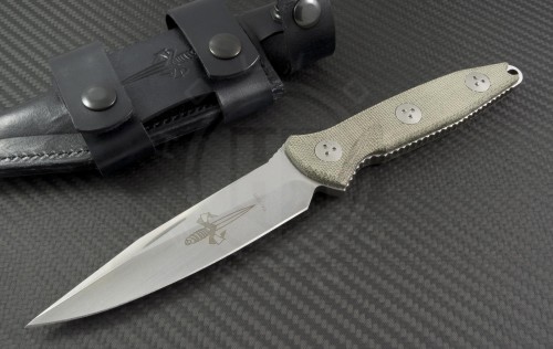 Microtech Knives Custom Green Socom Alpha S/E Fixed Knife (5in Stonewashed Plain CPM-154) MTC-0021 - Front