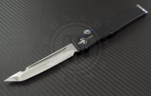Microtech Knives Custom Halo V T/E Automatic OTF S/A Knife (4.25in Mirror Polished Plain ELMAX) MTC-0032 - Front