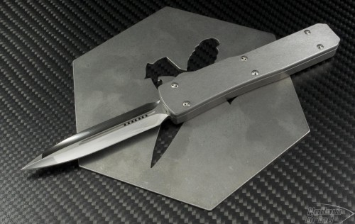 Microtech Knives Custom Stainless Steel Ultratech D/E Automatic OTF D/A Knife (3.25in Mirror Polished Plain) UT-SS-HP - Front