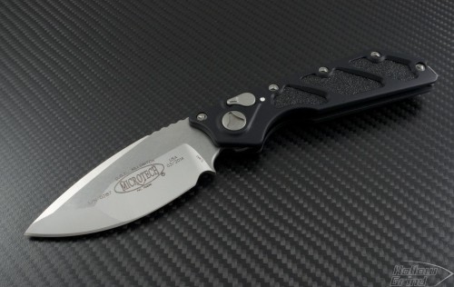 Microtech Knives DOC S/E Flipper S/A Knife (3.875in Satin Plain ELMAX) 154-4 - Front