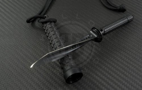 Microtech Knives Mini Jagdkommando D/E Fixed Knife (3.75in Black Plain) 105-1M - Front