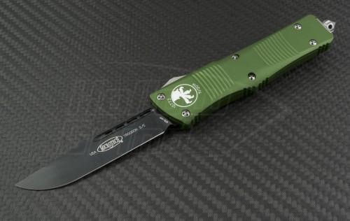 Microtech Knives OD Green Troodon S/E Automatic OTF D/A Knife (3.1in DLC Plain CTS-XHP) 139-1OD - Front