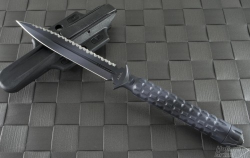 Microtech Knives Other ADO D/E Fixed Knife (4.25in Satin Serr) 115-3UC - Front