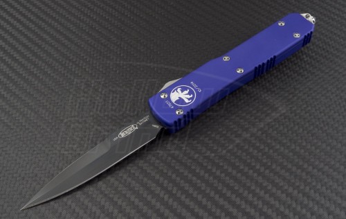 Microtech Knives Purple Ultratech D/E Automatic OTF D/A Knife (3.44in Black Plain ELMAX) 120-1PU - Front